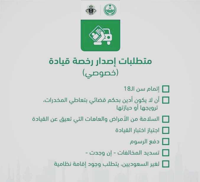 ما هي تفاصيل شروط استخراج رخصة قيادة في السعودية